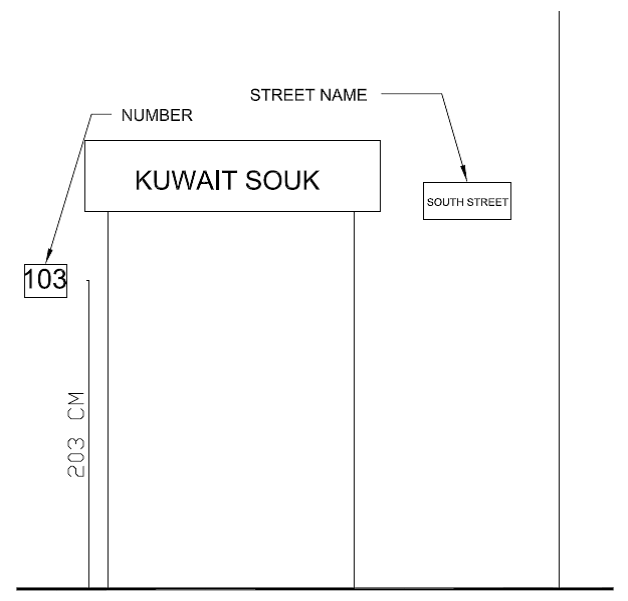 الابعاد القياسية للافتات اسماء الشوارع